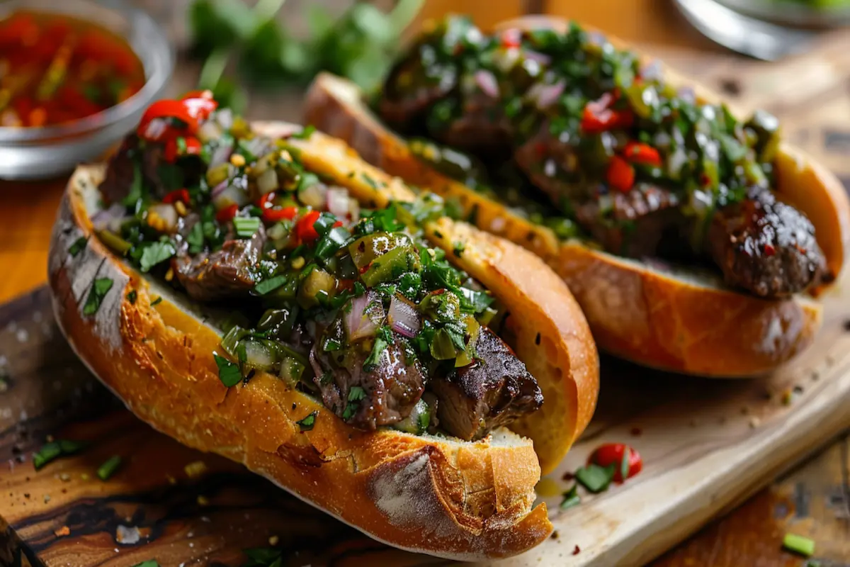 Chimichurri-style steak sarnies Recipes Chimichurri-style steak sarnies Recipes