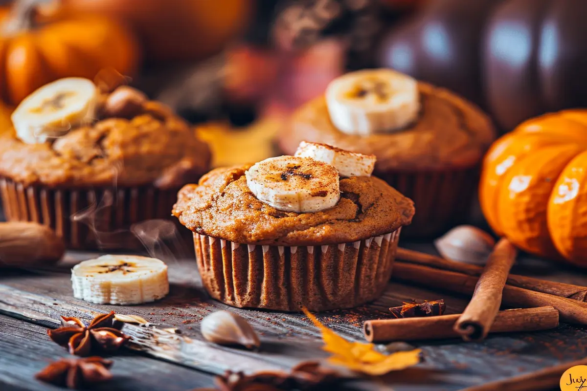 3 Pumpkin Banana Muffins