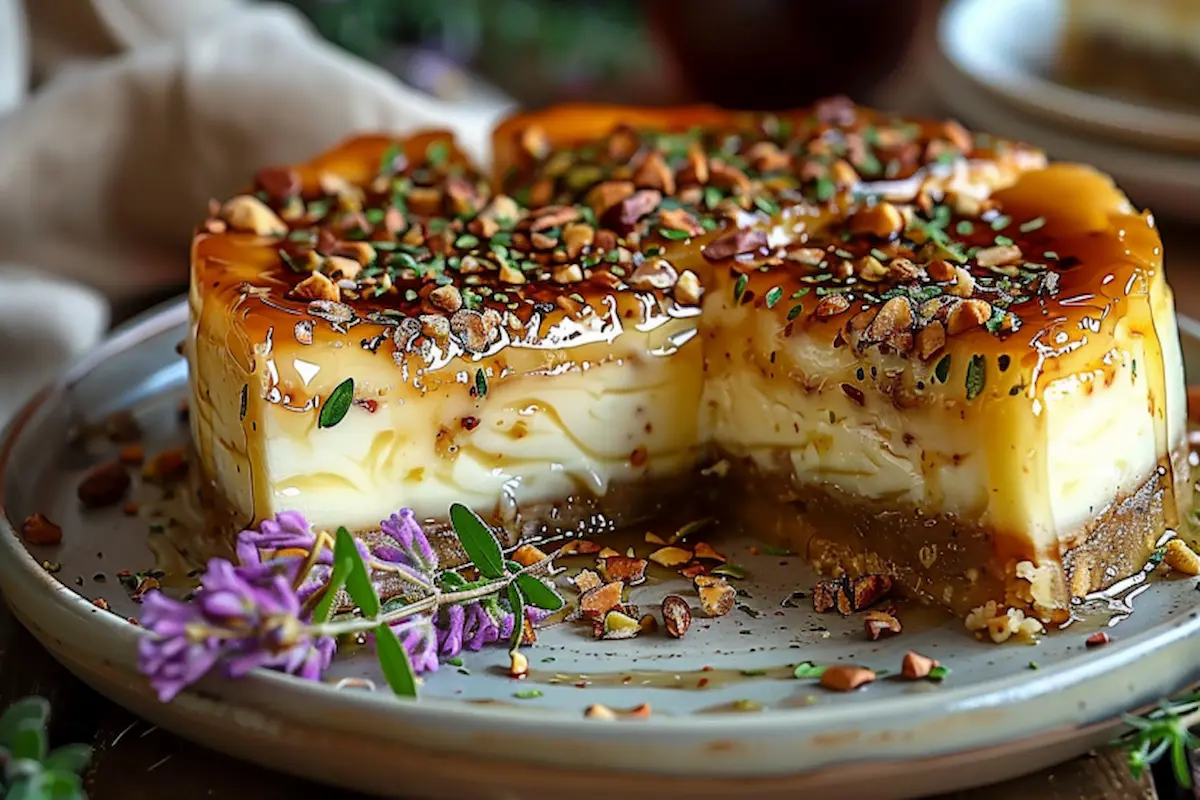 honey pistachio baklava cheesecake