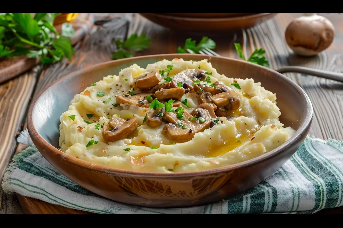 mashed potatoes plain mushrooms