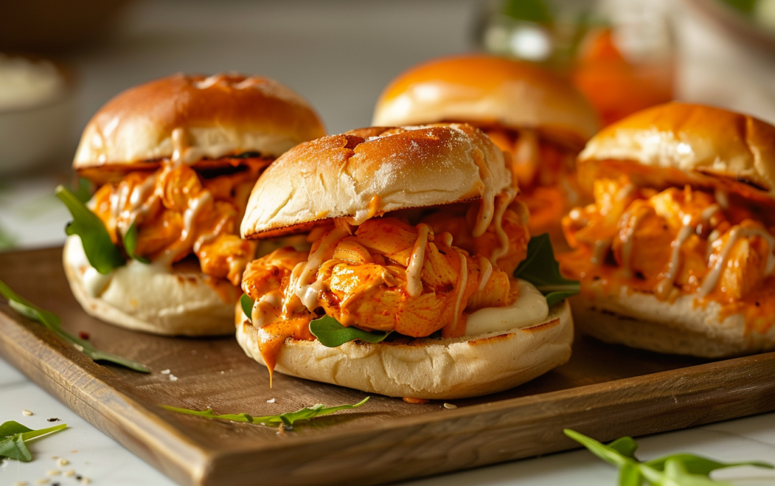Buffalo chicken sliders