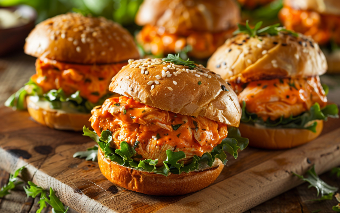 Buffalo chicken sliders