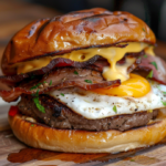 steak, egg, and cheese bagel