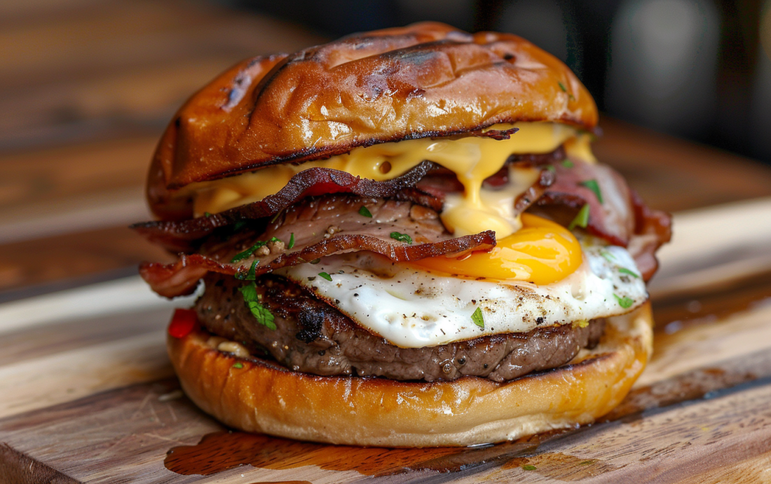 steak, egg, and cheese bagel