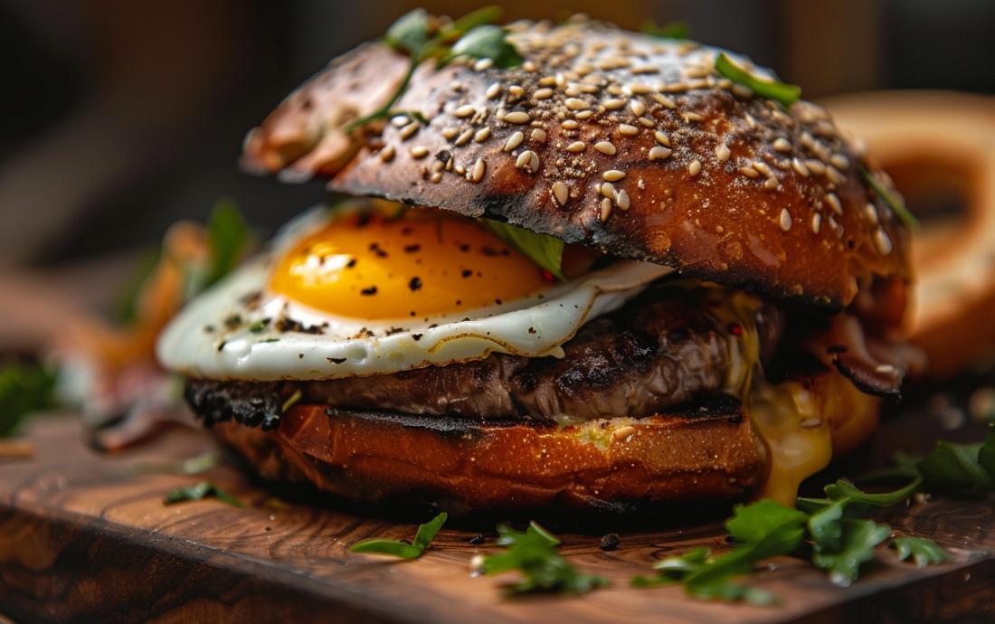 steak, egg, and cheese bagel steak, egg, and cheese bagel