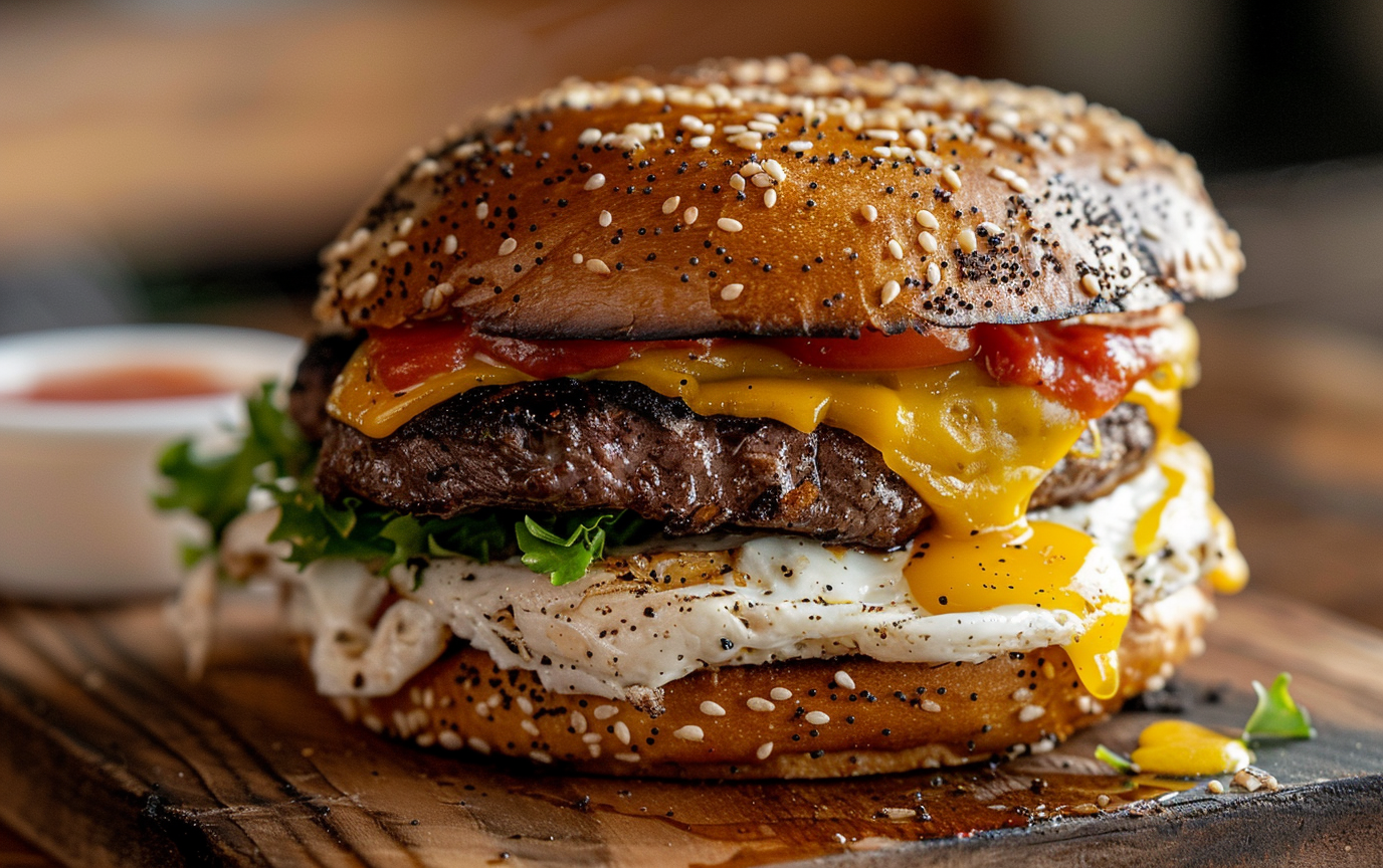 steak, egg, and cheese bagel steak, egg, and cheese bagel